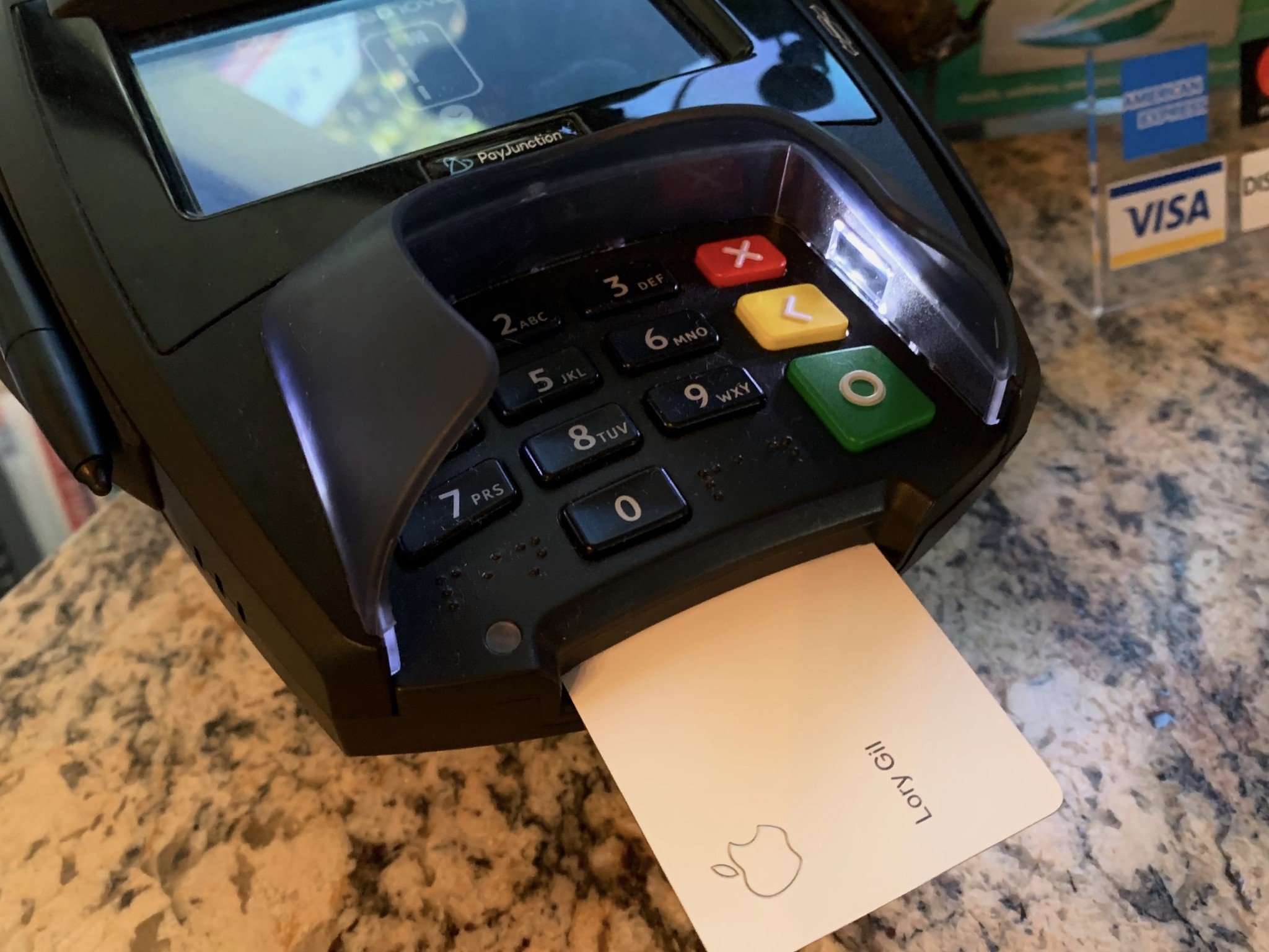 Use the titanium Apple Card to make purchases at places without Apple Pay
