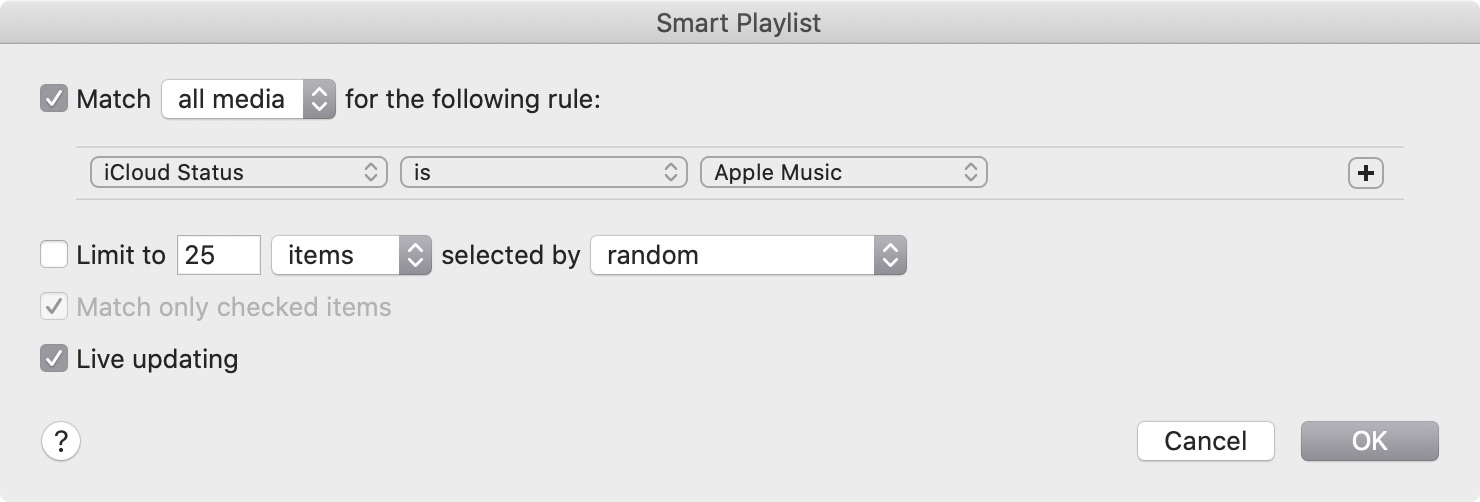 create smart playlist