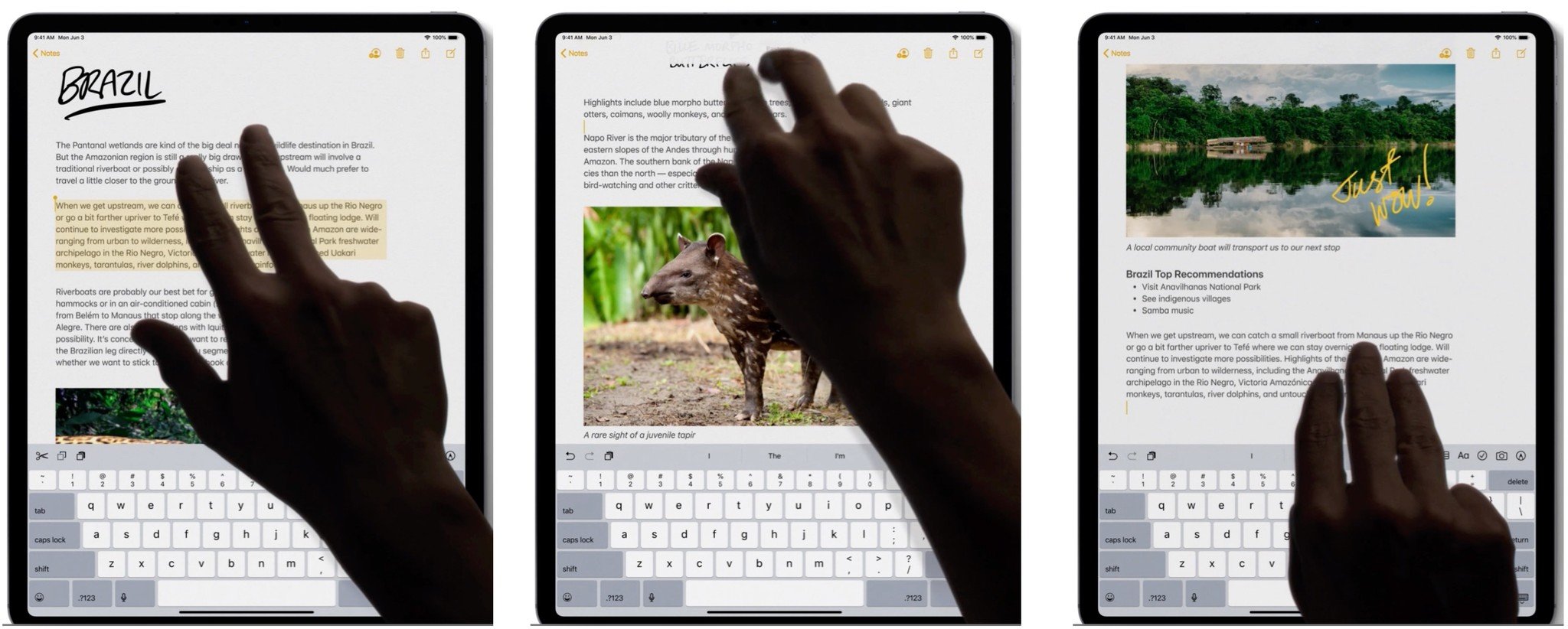 iPadOS 13 text gestures