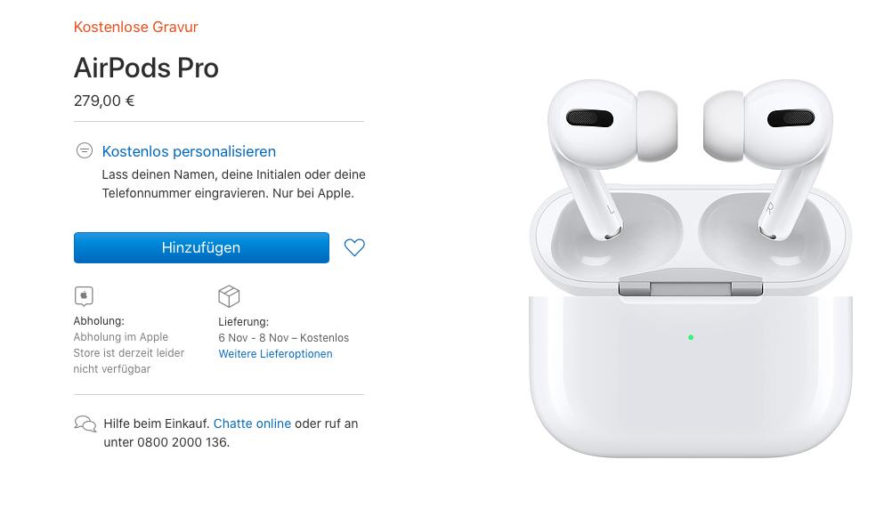 AirPods shipping dates in Germany