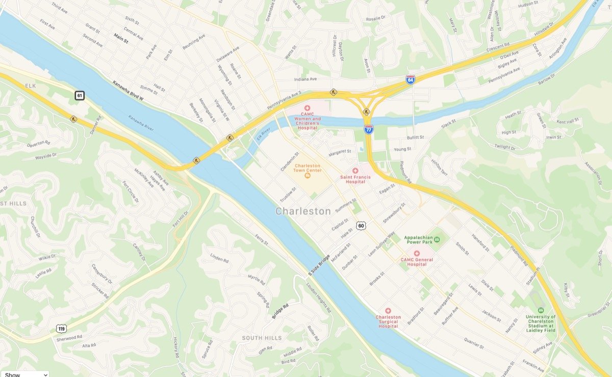 Apple Maps West Virginia