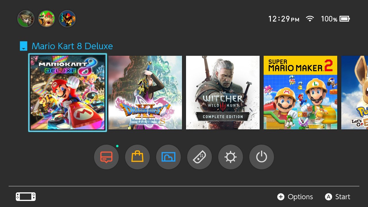 Nintendo Switch home menu