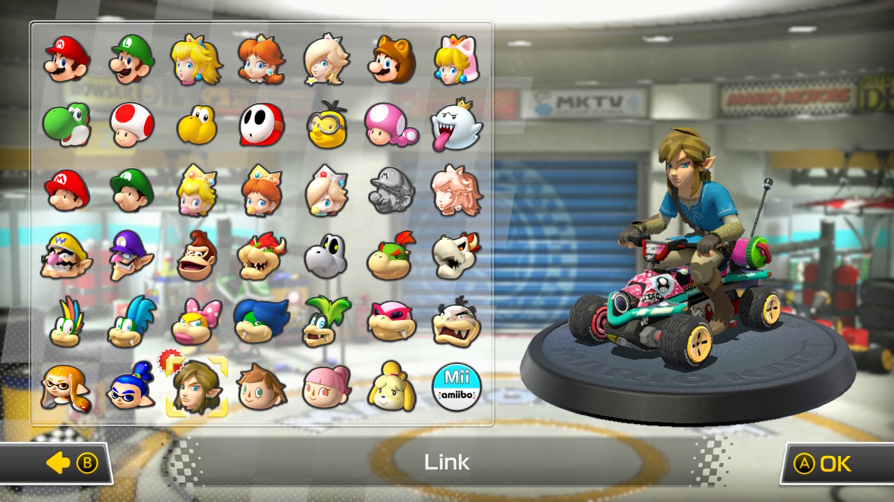 Mario Kart 8 Deluxe character selection