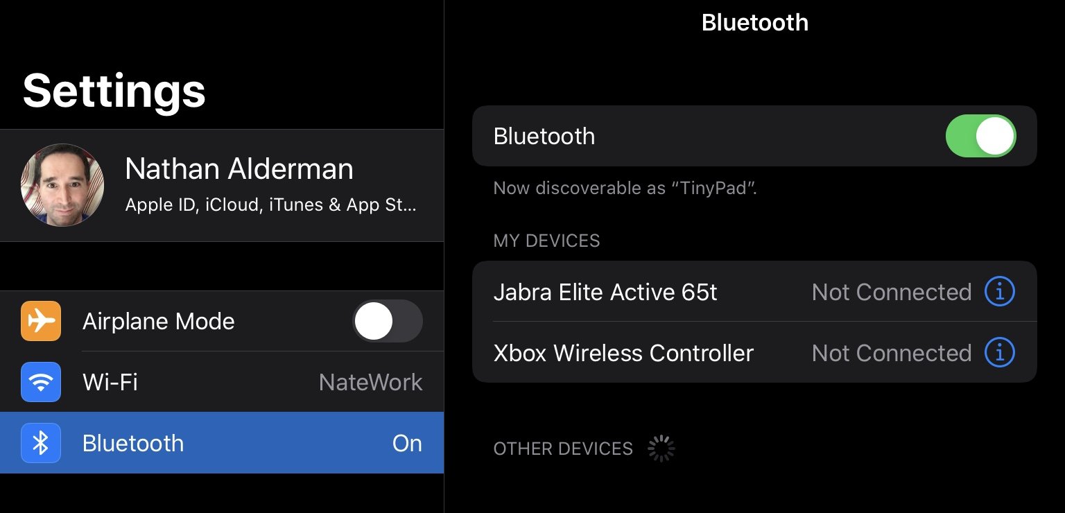Here's what you'll see when connecting your controller to an iDevice...