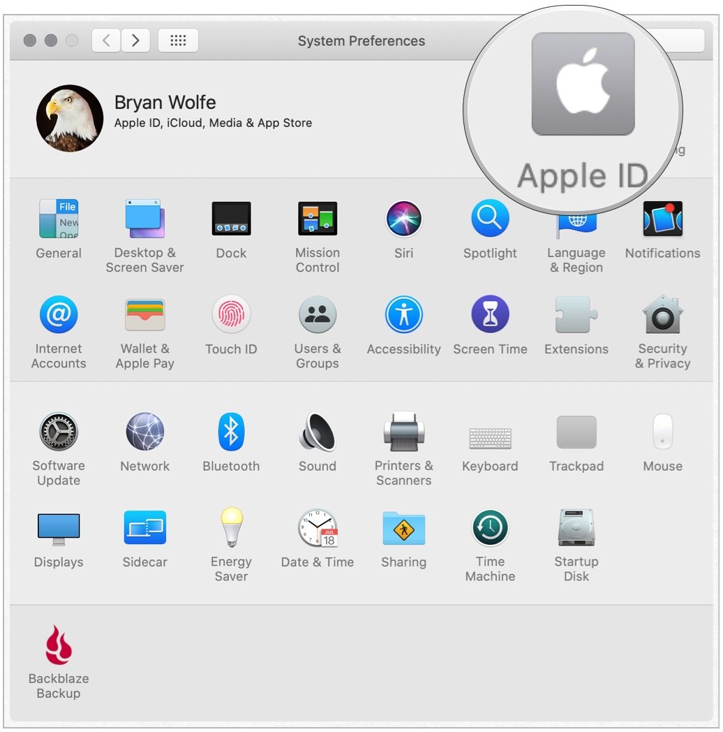 Apple ID в macOS Catalina