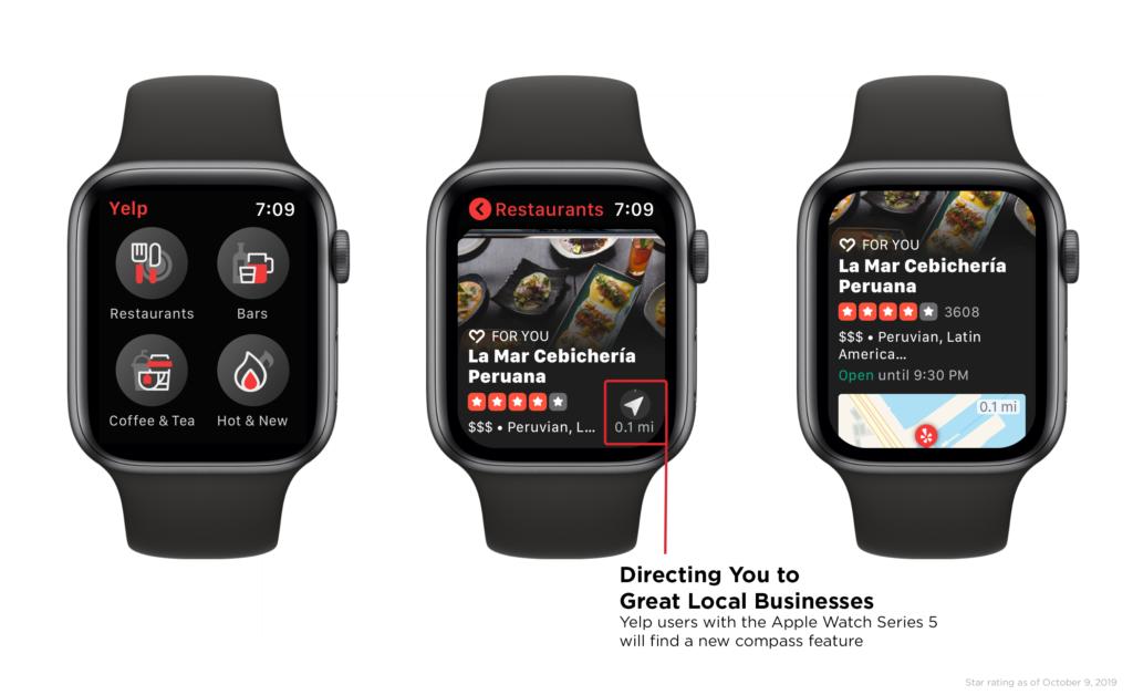 Yelp's new Apple Watch app