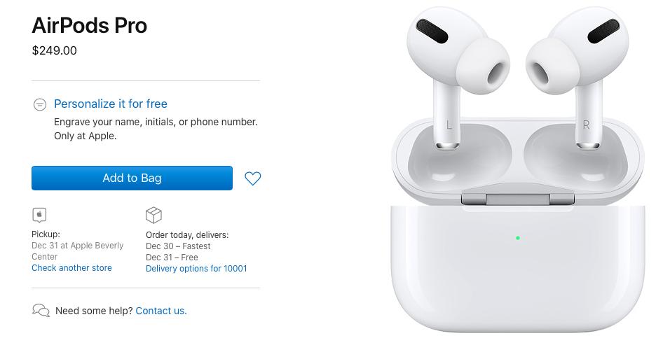 Apple Store AirPods Pro stock