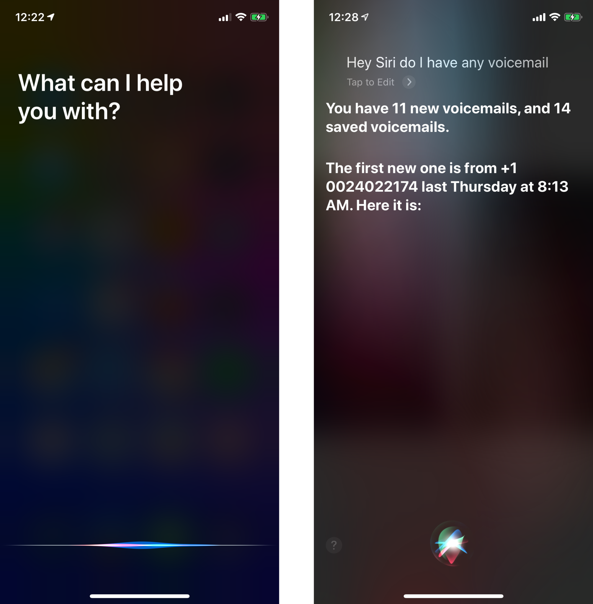 Tell Siri you want to hear your voicemails