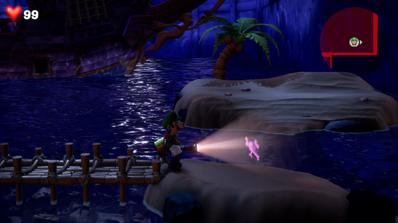 Luigi finds the purple gem in the Spectral Catch