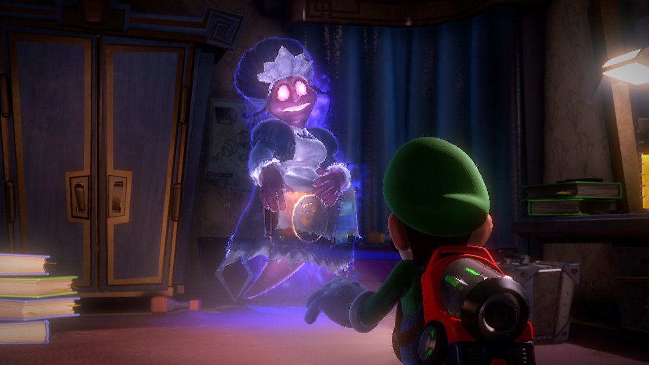 Luigi's Mansion 3 Luigi confronting ghost maid