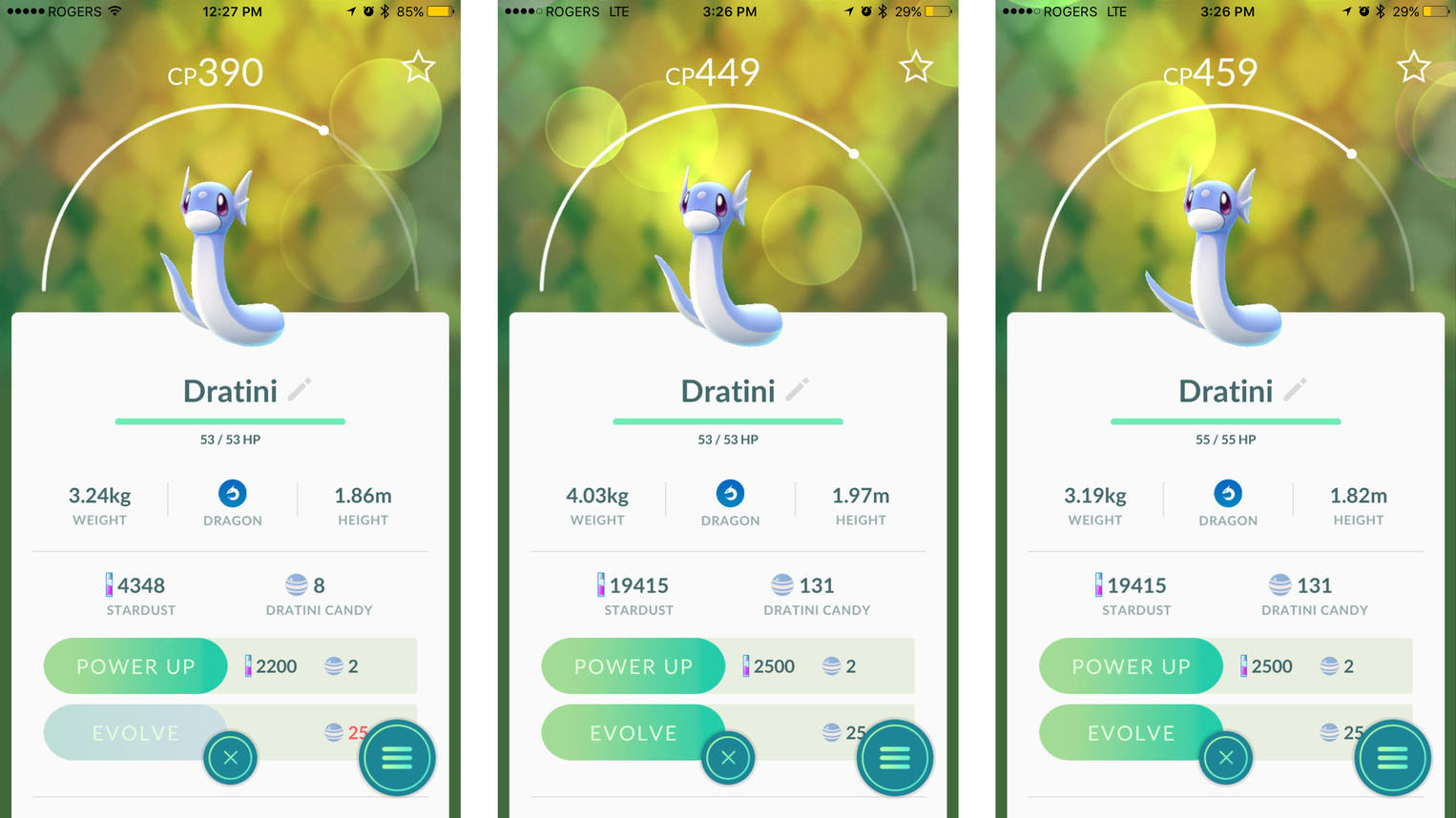 Pokémon Go Dratini Screenshots