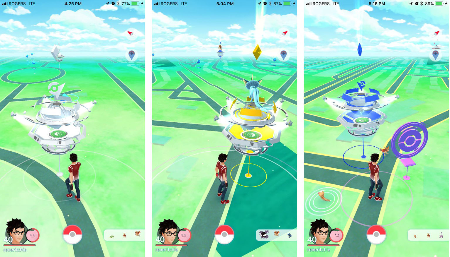 Pokemon Go Gyms screenshots