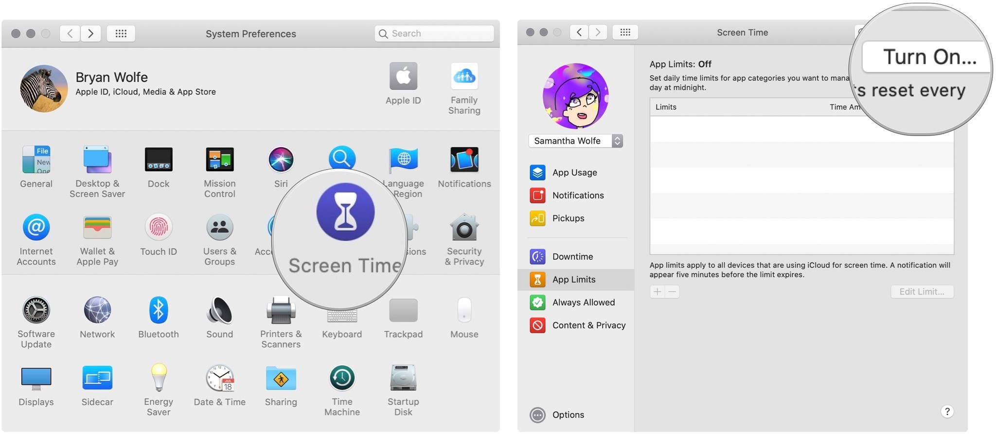 Screen Time Mac app limitsq