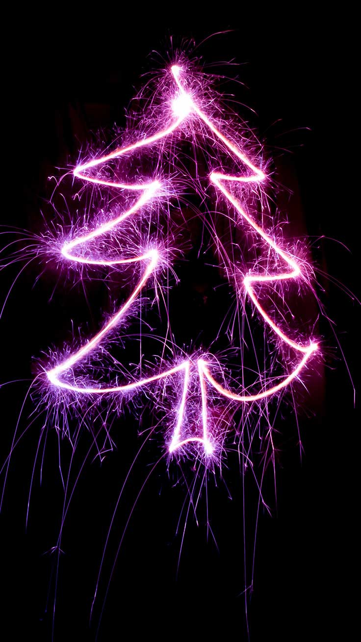 Purple Christmas tree sparkler