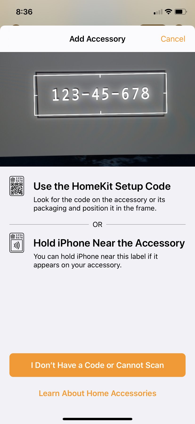 HomeKit pairing process on iOS