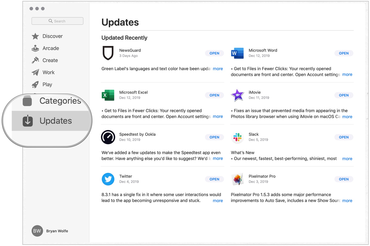 Mac App Store updates