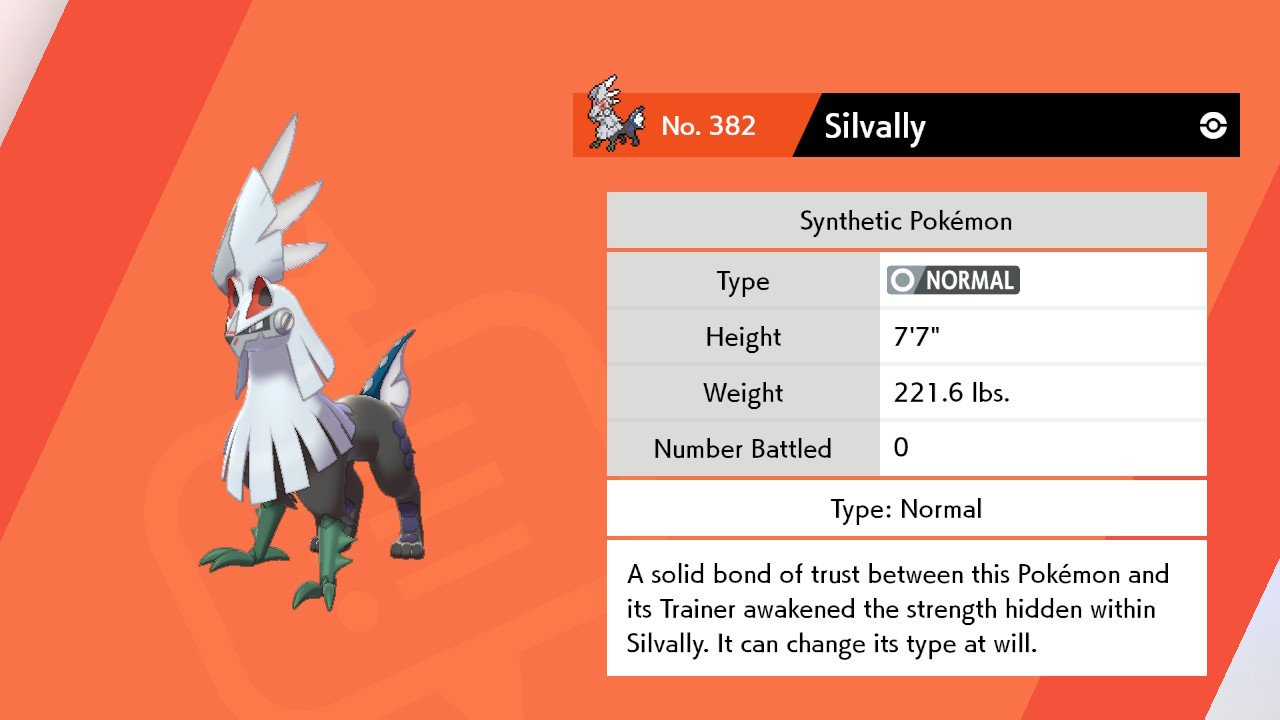 Pokemon Sword and Shield Silvally