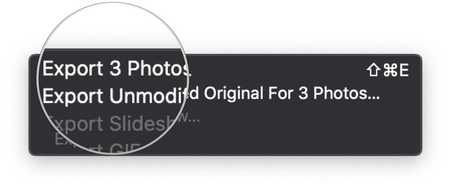 Sauvegardez des parties de votre photothèque iCloud en affichant : Sélectionnez pour exporter les originaux non modifiés ou en l'état