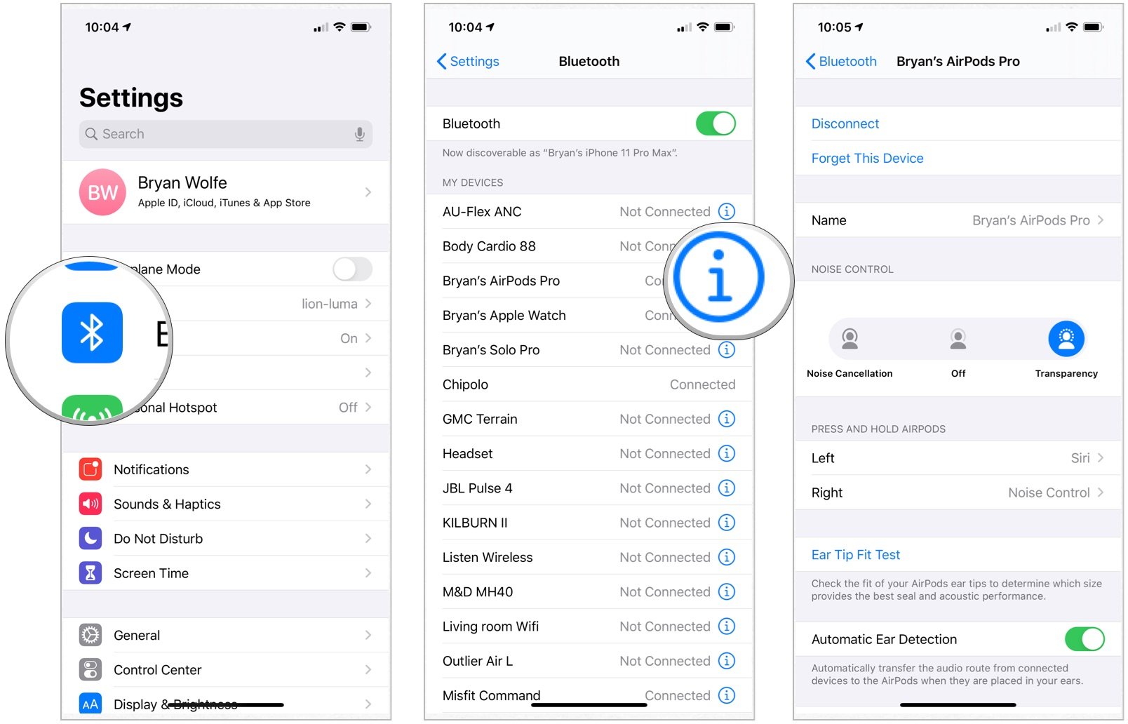 Change Airpods Pro sound settings through iPhone