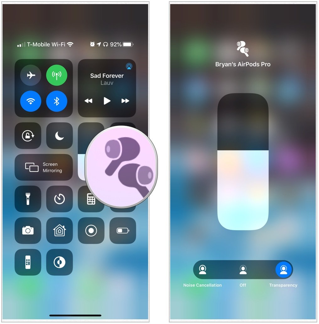 Control Center AirPods Pro