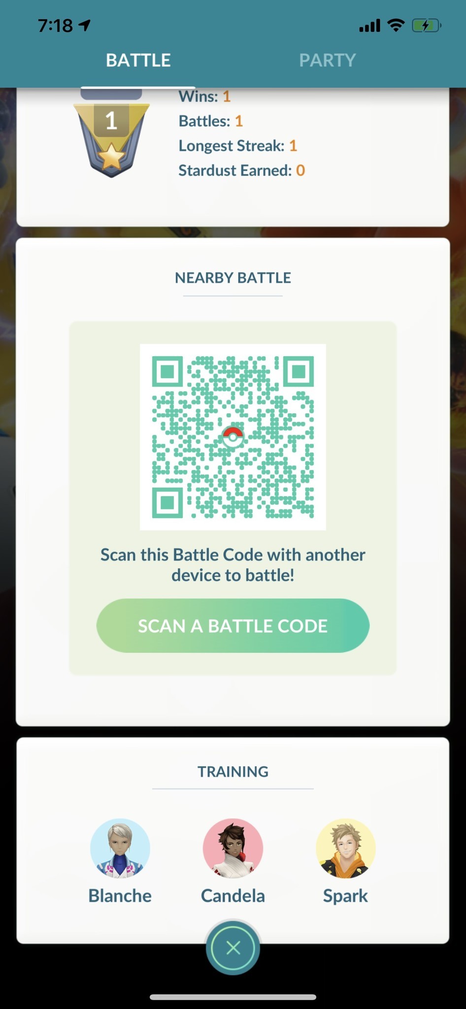 Pokemon Go Battle League QR Code and Team Leaders