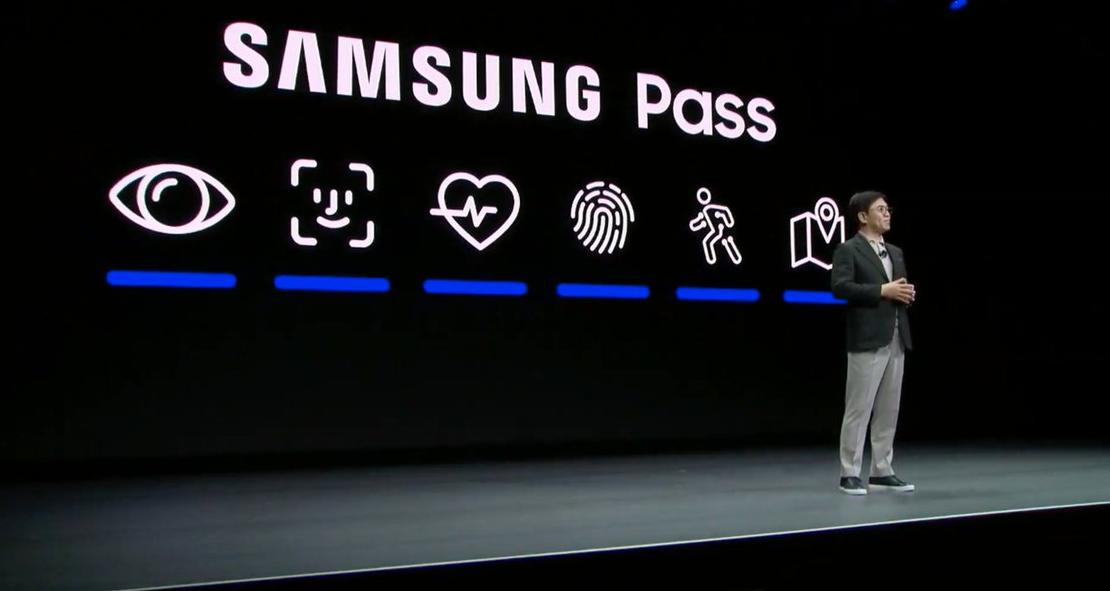 Samsung Pass slide with Face ID icon