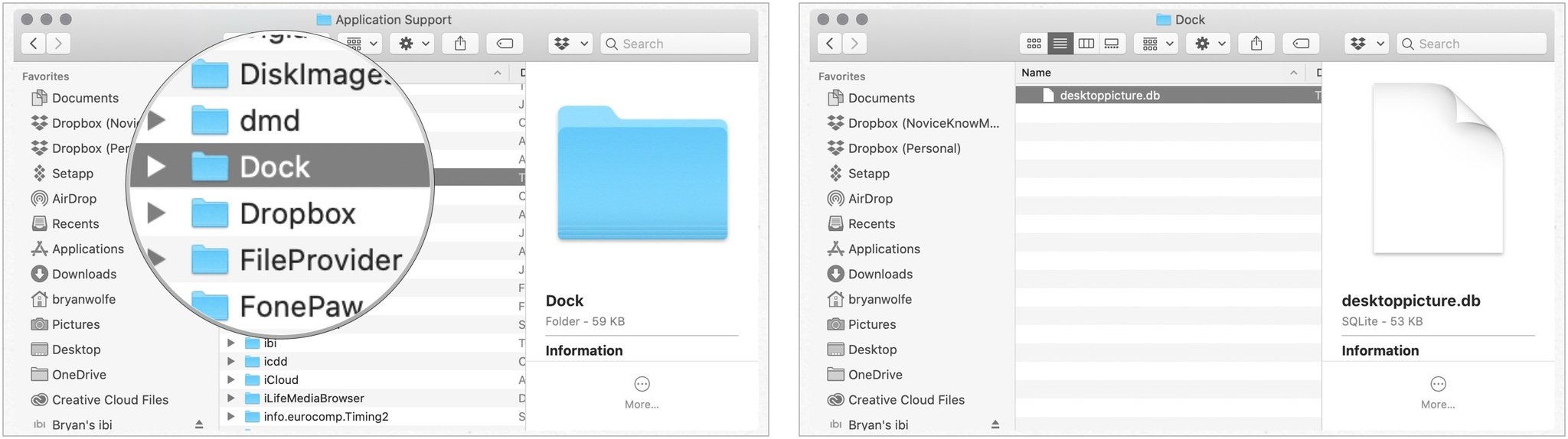 Чтобы сбросить Launchpad на вашем Mac, щелкните папку Dock, затем удалите все файлы с расширением .db. 