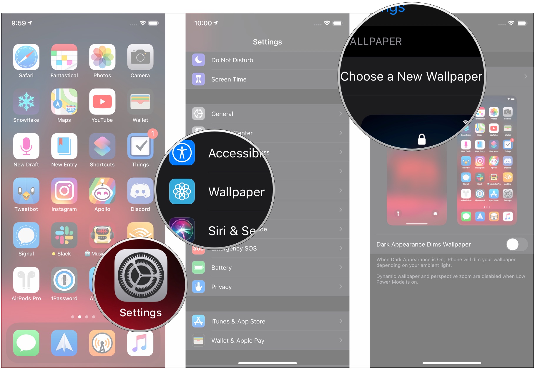How to change the wallpaper on your Lock screen: Open Settings, tap Wallpaper