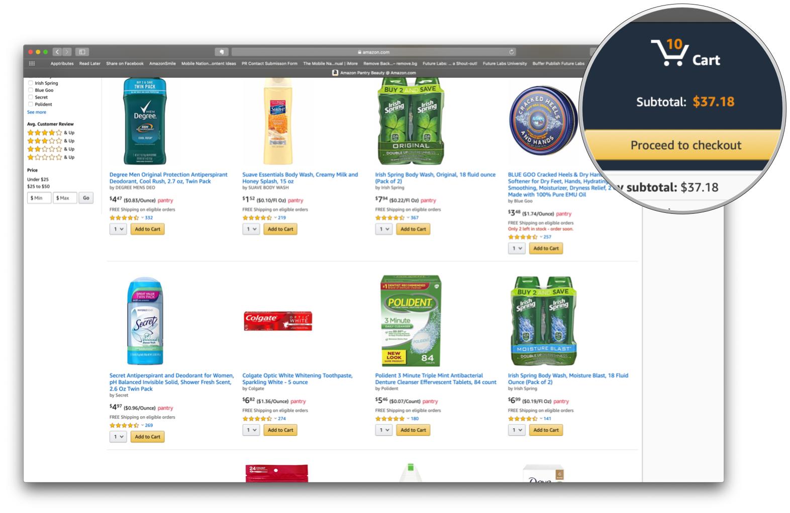 Amazon Prime Pantry Proceed Checkout