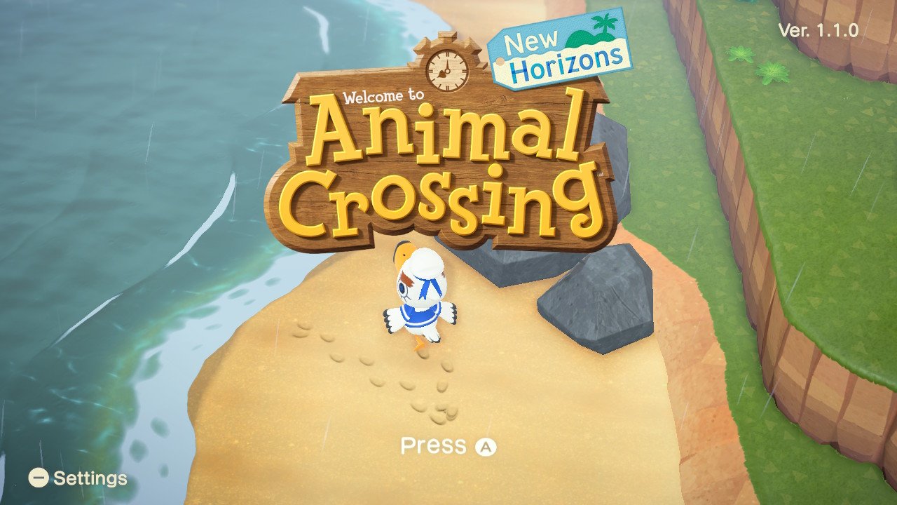 Заглавный экран Animal Crossing New Horizons