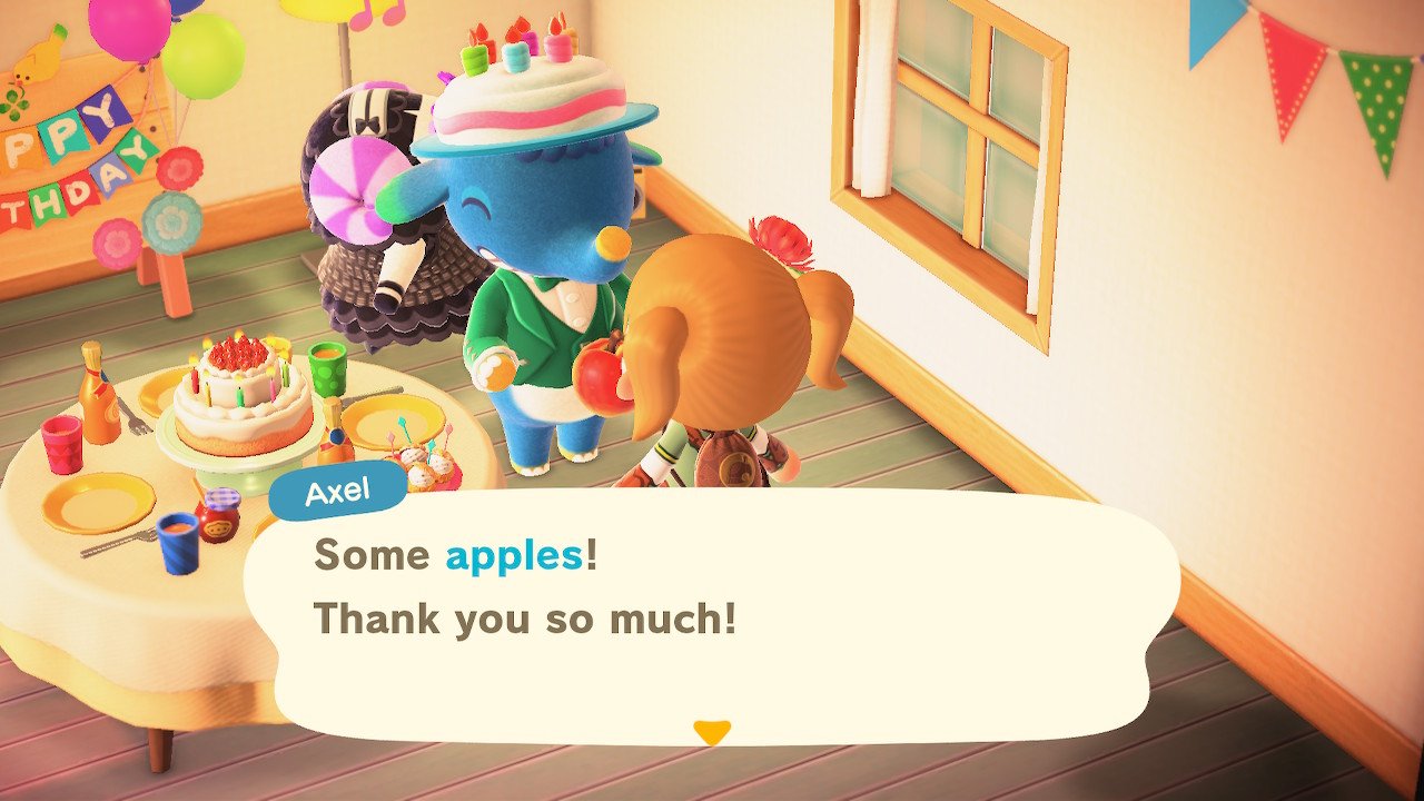 Animal Crossing New Horizons Axel's birthday party