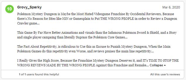 Pokemon Mystery Dungeon Dx Metacritic Score
