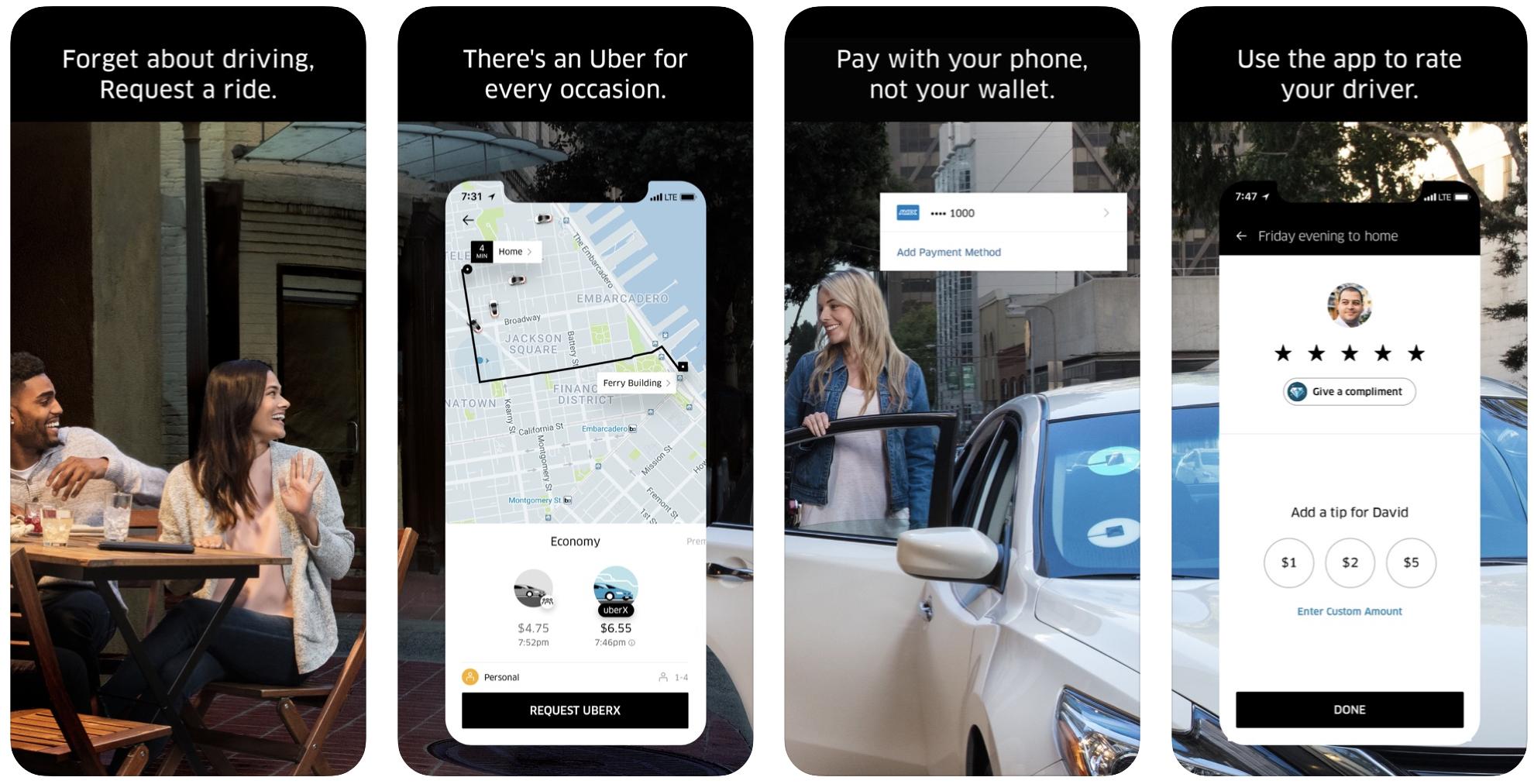 Uber App Screenshots