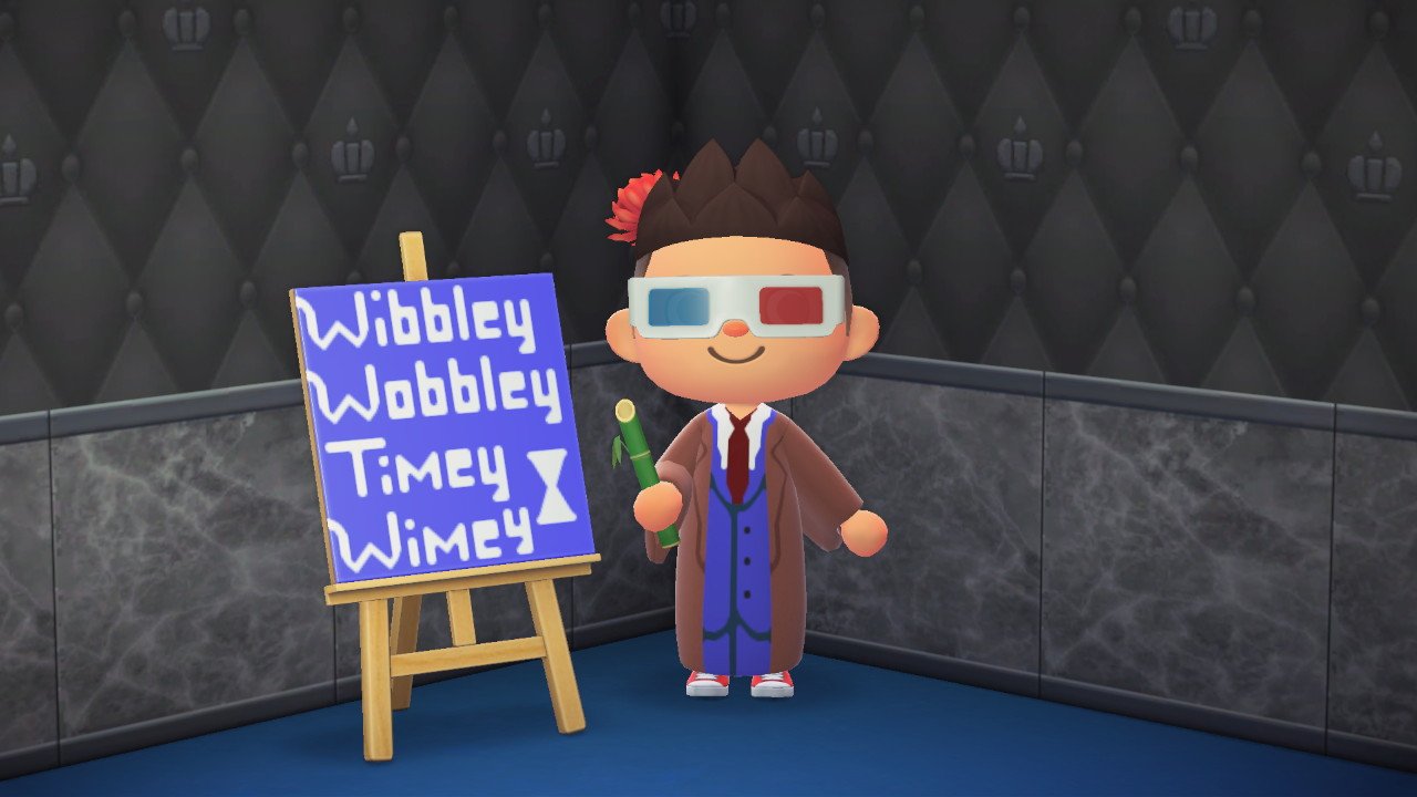 Animal Crossing player dressed up as Doctor Who