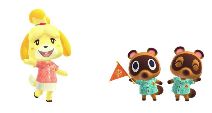 Isabelle, Timmy, and Tommy wearing aloha shirts