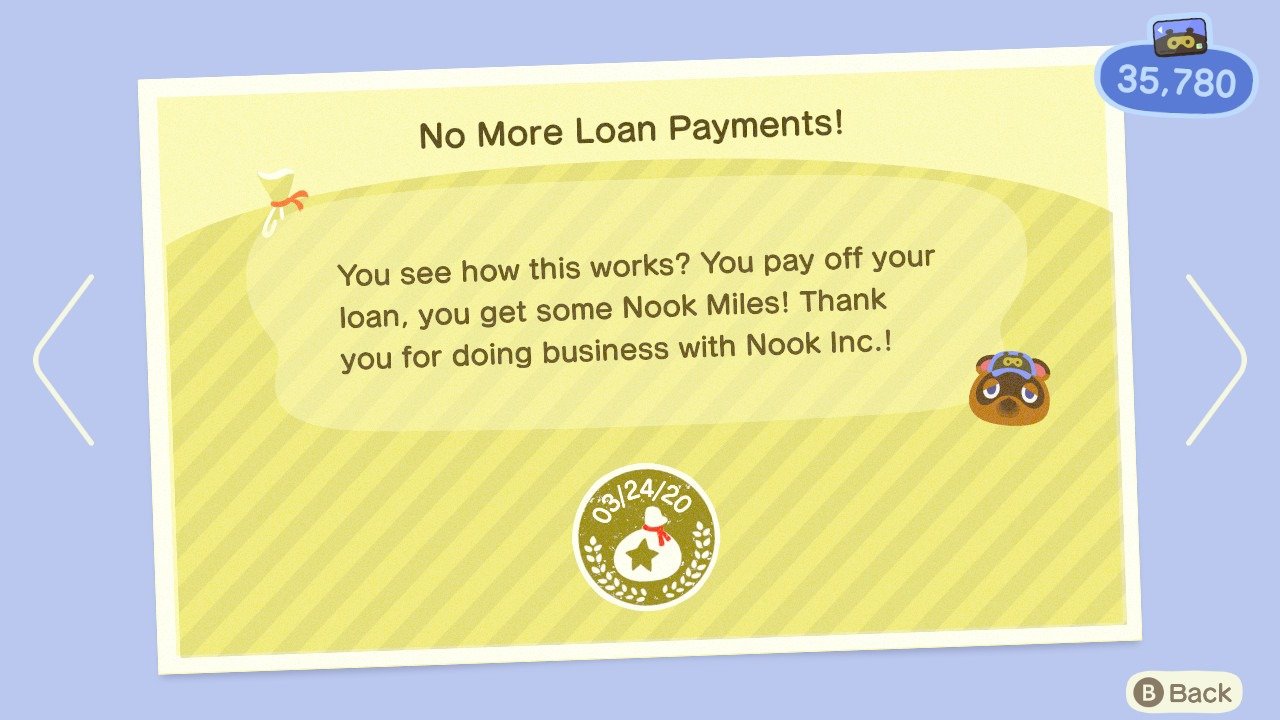 Acnh No More Loan Payments