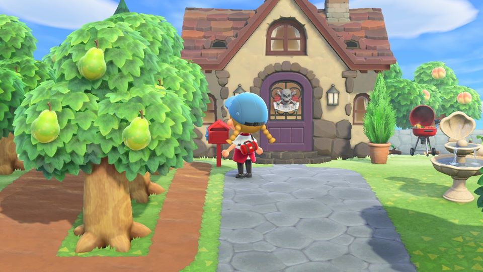 Animal Crossing: New Horizons Игрок стоит перед почтовым ящиком