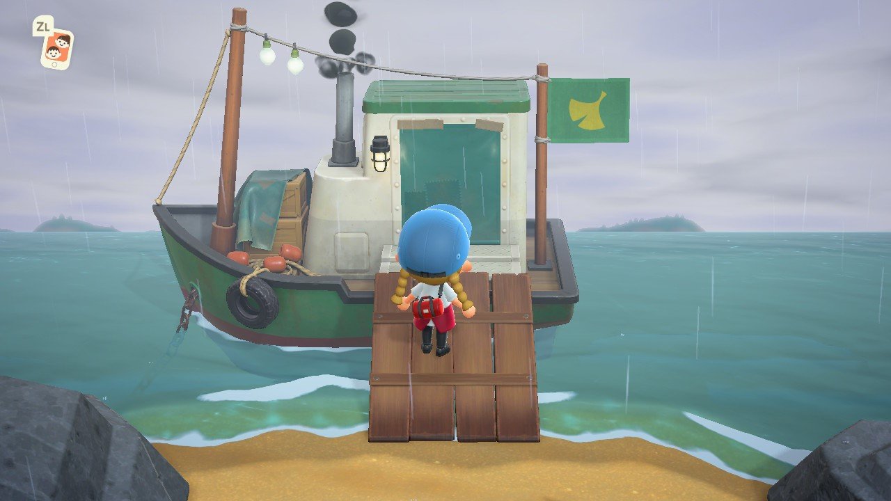Игрок Animal Crossing входит в лодку Редда