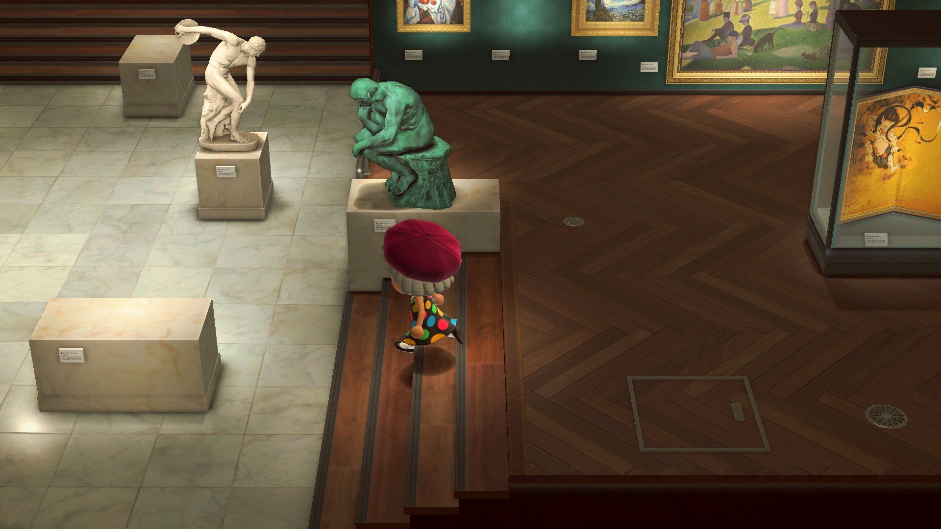 Игрок внутри художественной галереи