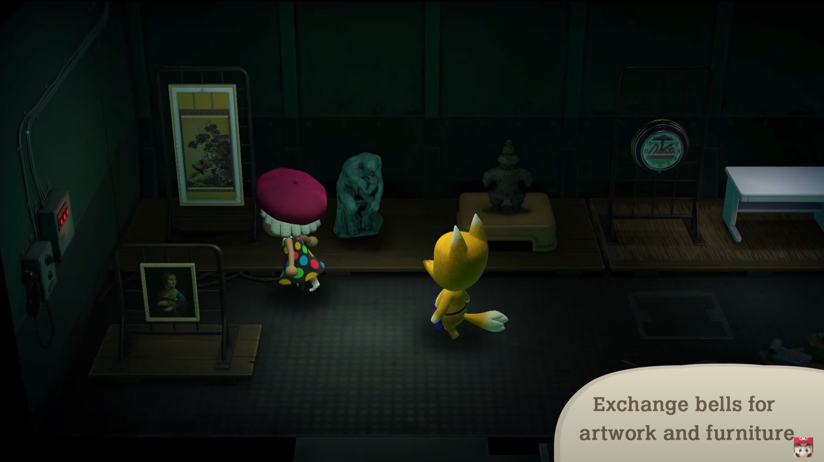 A player looking at Redd's wares