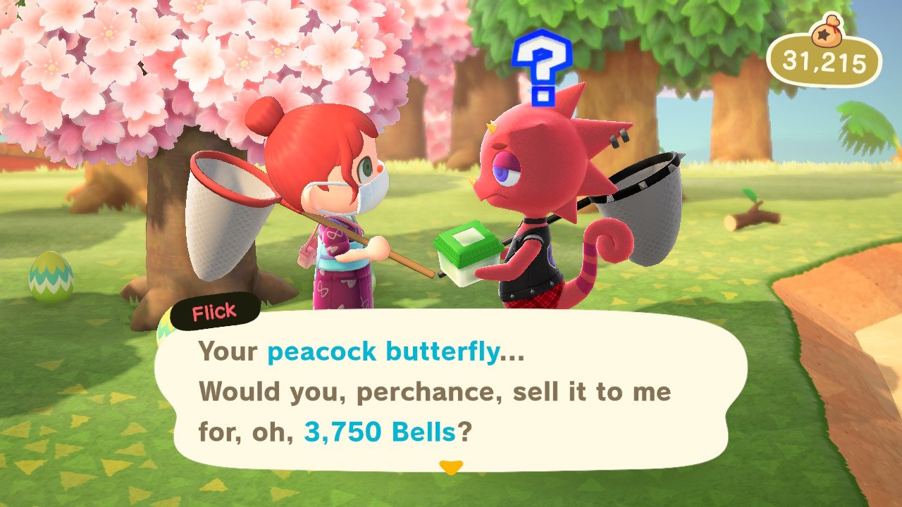 Animal Crossing New Horions Flick Peacock Butterfly Price