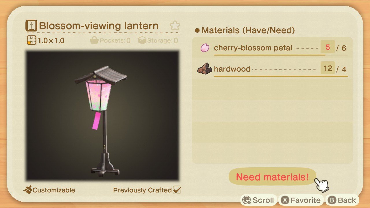 Animal Crossing New Horizons Blossing Viewing Lantern