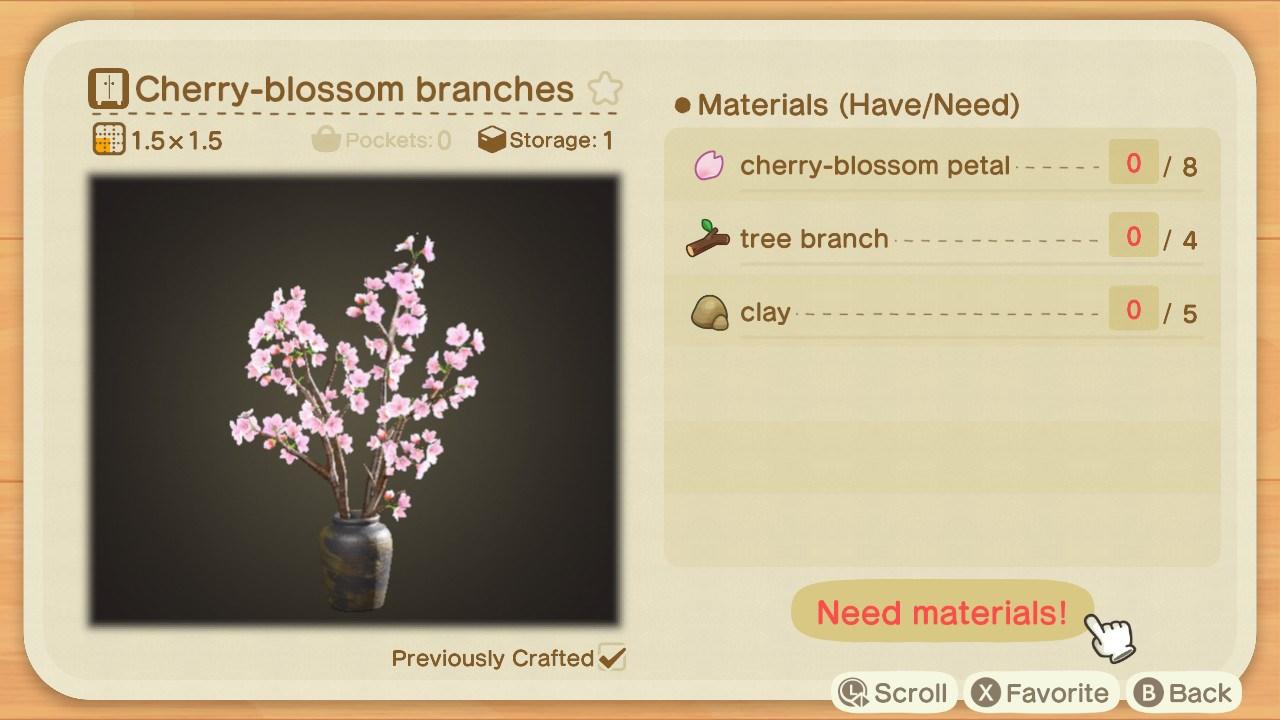 Animal Crossing New Horizons Cherry Blossom Branches