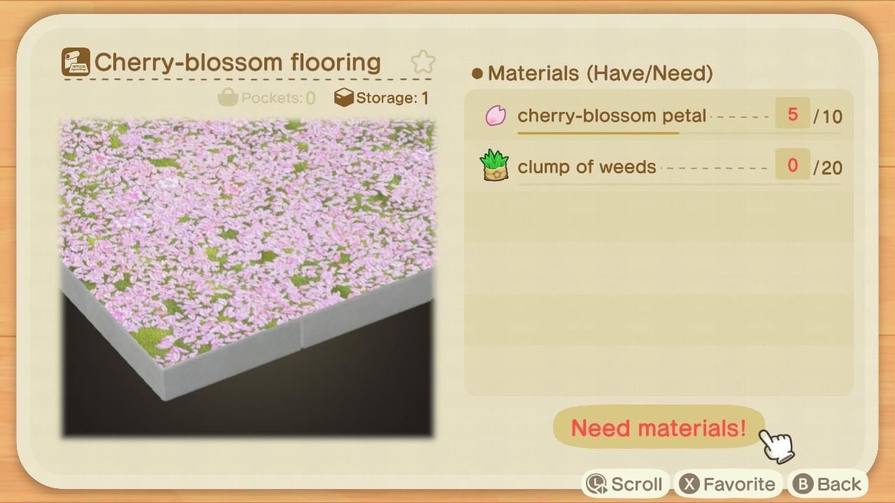 Animal Crossing New Horizons Cherry Blossom Flooring