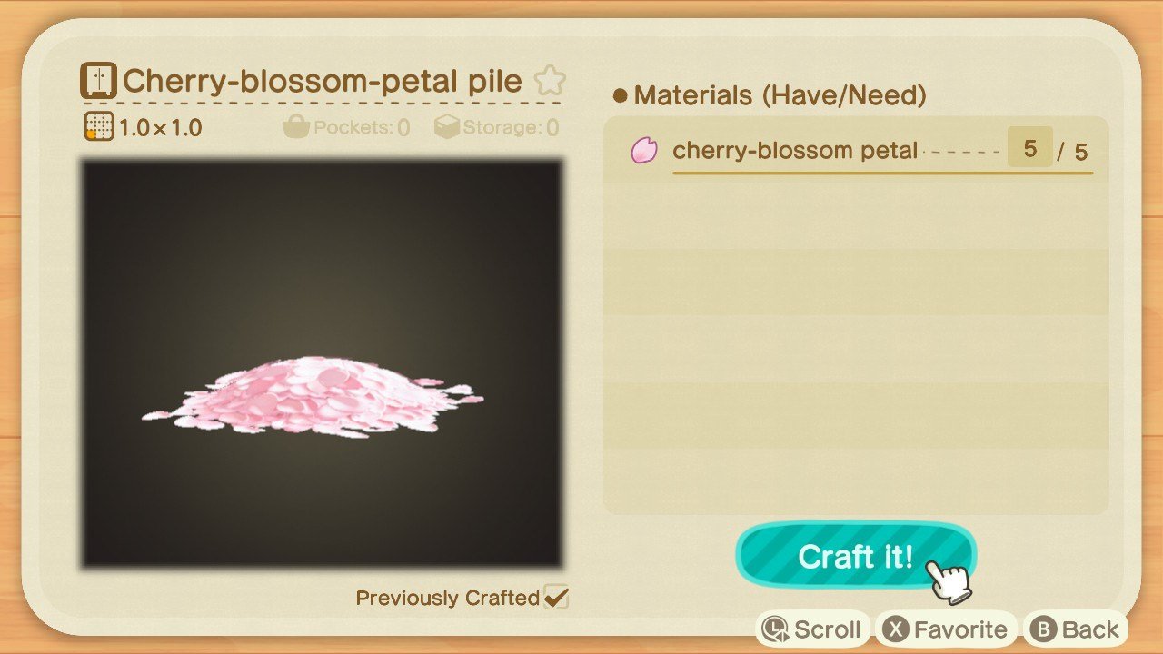 Animal Crossing New Horizons Cherry Blossom Petal Pile