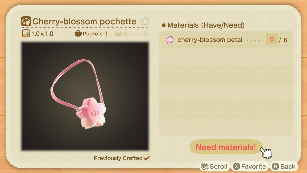 Animal Crossing New Horizons Cherry Blossom Pochette