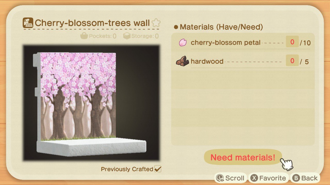 Animal Crossing New Horizons Cherry Blossom Wall
