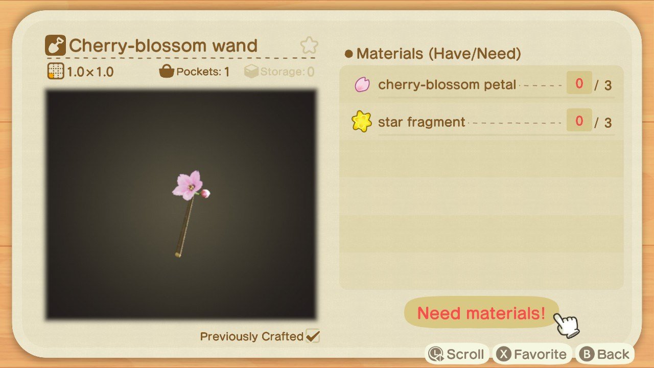 Animal Crossing New Horizons Cherry Blossom Wand