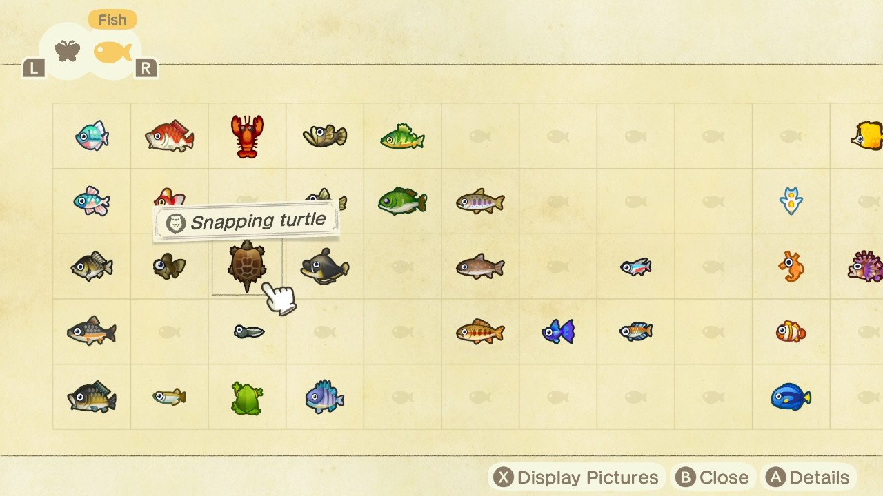 Animal Crossing New Horizons Fish Critterpedia