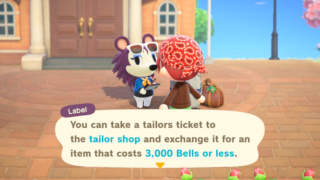 Animal Crossing New Horizons Label Tailor Tickets